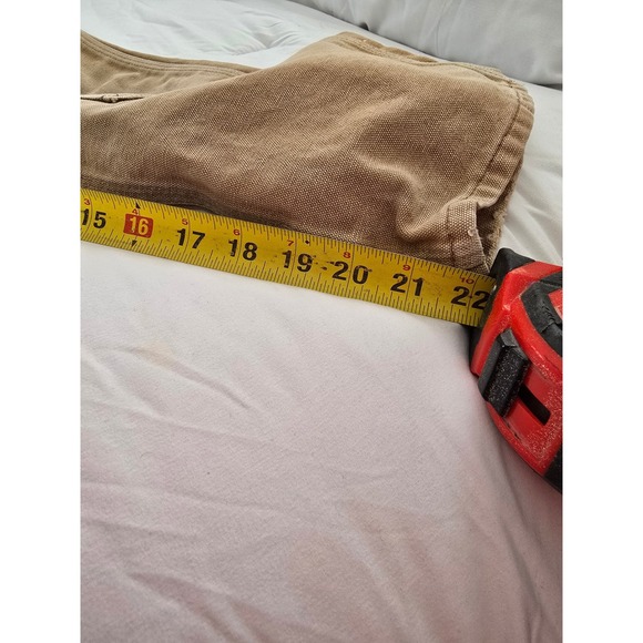 Carhartt Kids Tan Canvas Bib Overalls Adjustable Straps Reinforced Knees - Picture 6 of 10